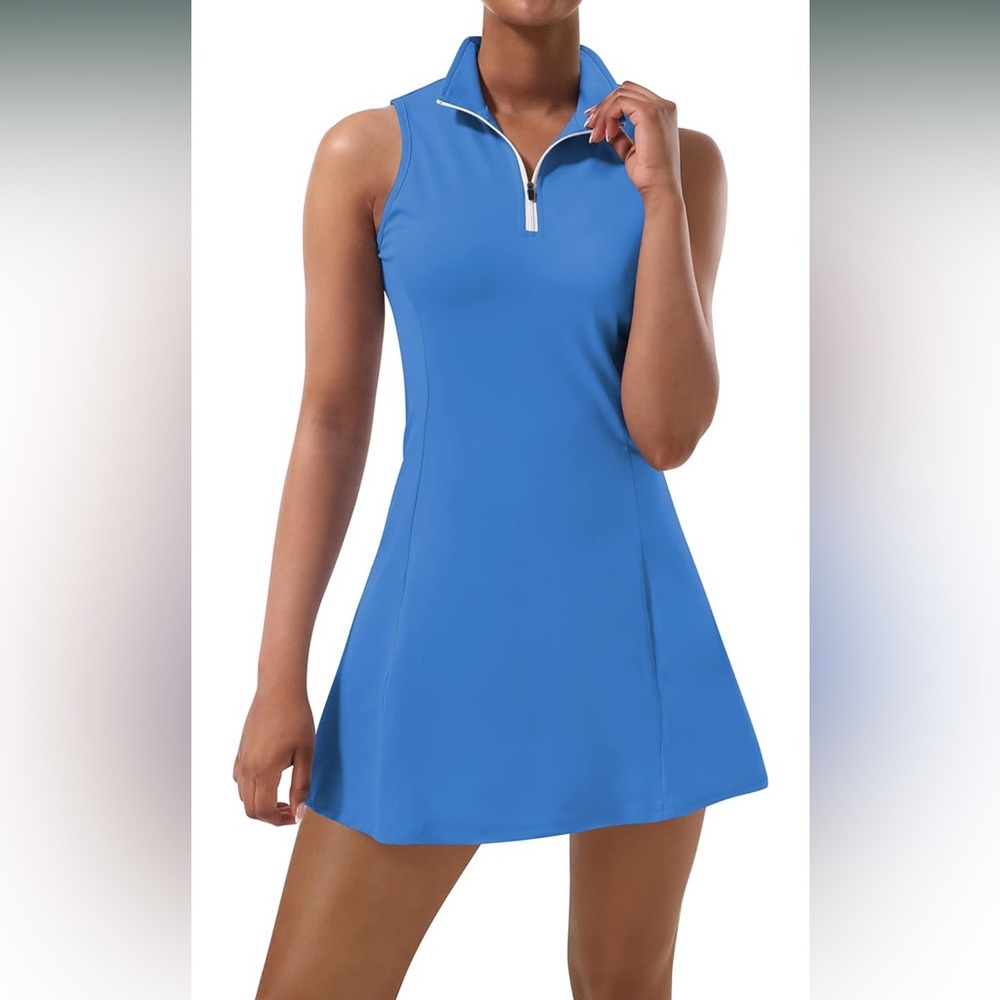 Beautiful blue athletic dress for golf, tennis etc